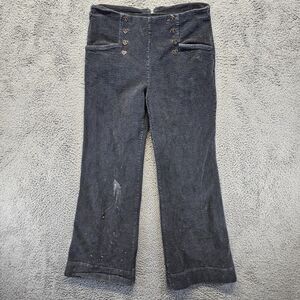 Voodoo Vixen Pants Women Size 2XL 12-14 Black Corduroy Wide Flare Leg High Rise